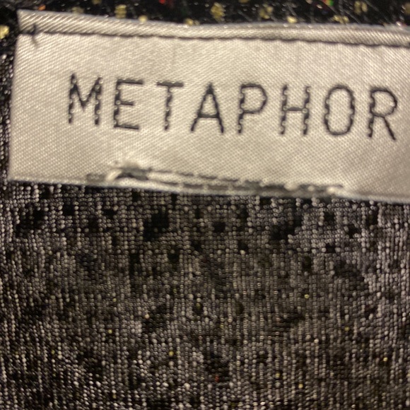 Metaphor glitter faux wrap blouse with bell sleeves - Picture 3 of 4